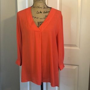 Tangerine three-quarter sleeve blouse size XL